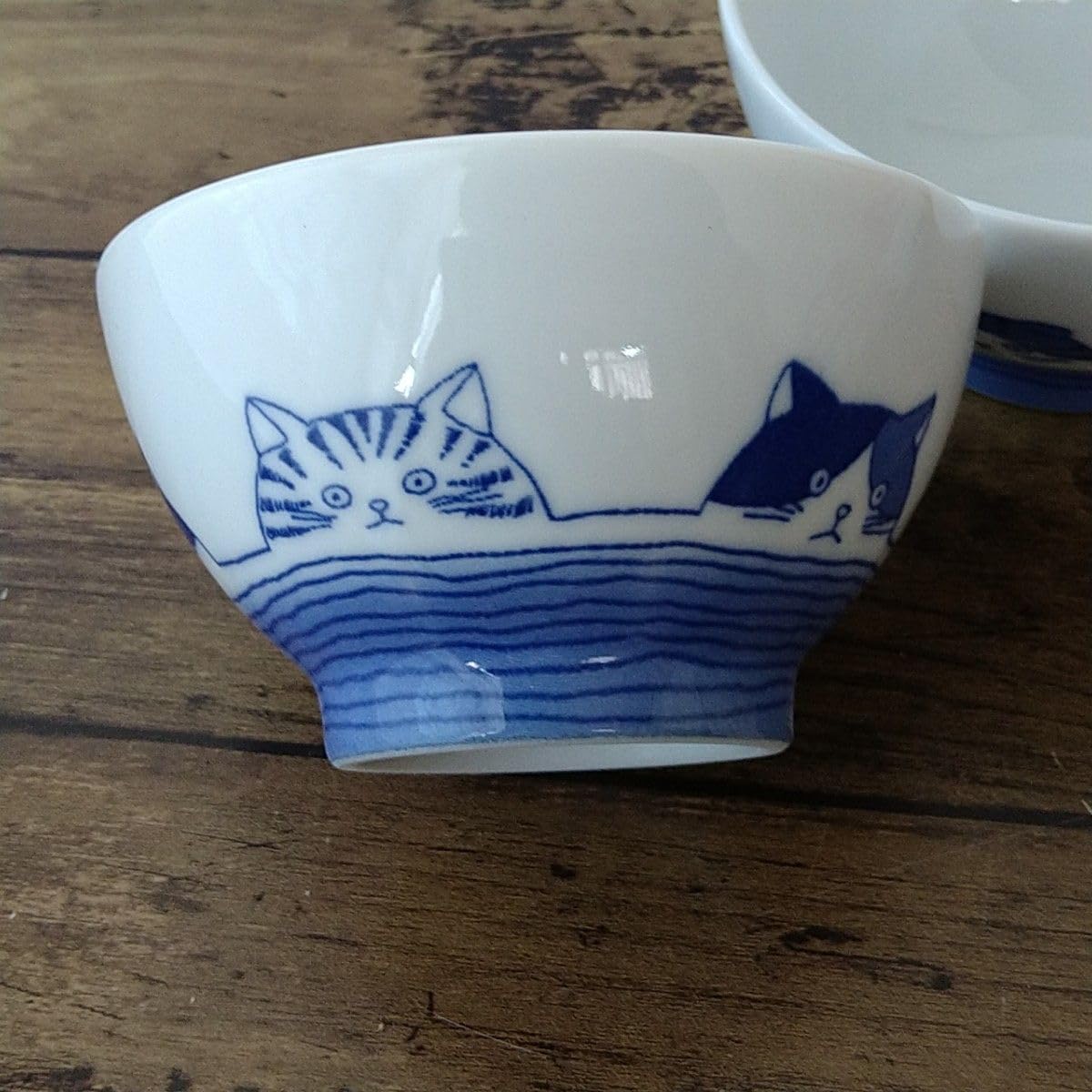 Amazon.co.jp: 2個 日本製 美濃焼 シチタ ねこ 猫 茶碗 飯碗 ボウル