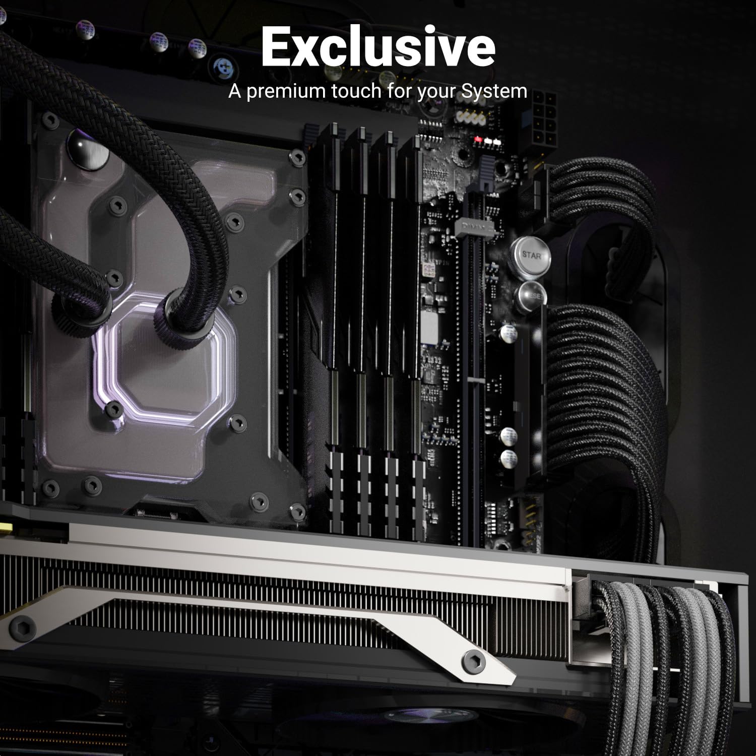 deleyCON 6+2 Pin PCI Express Karta Graficzna GPU Kabel Zasilający Przedłużacz 30cm - 18 AWG Zasilacz Komputerowy PC Nylon Męski do Żeńskiego - Czarno-Szary