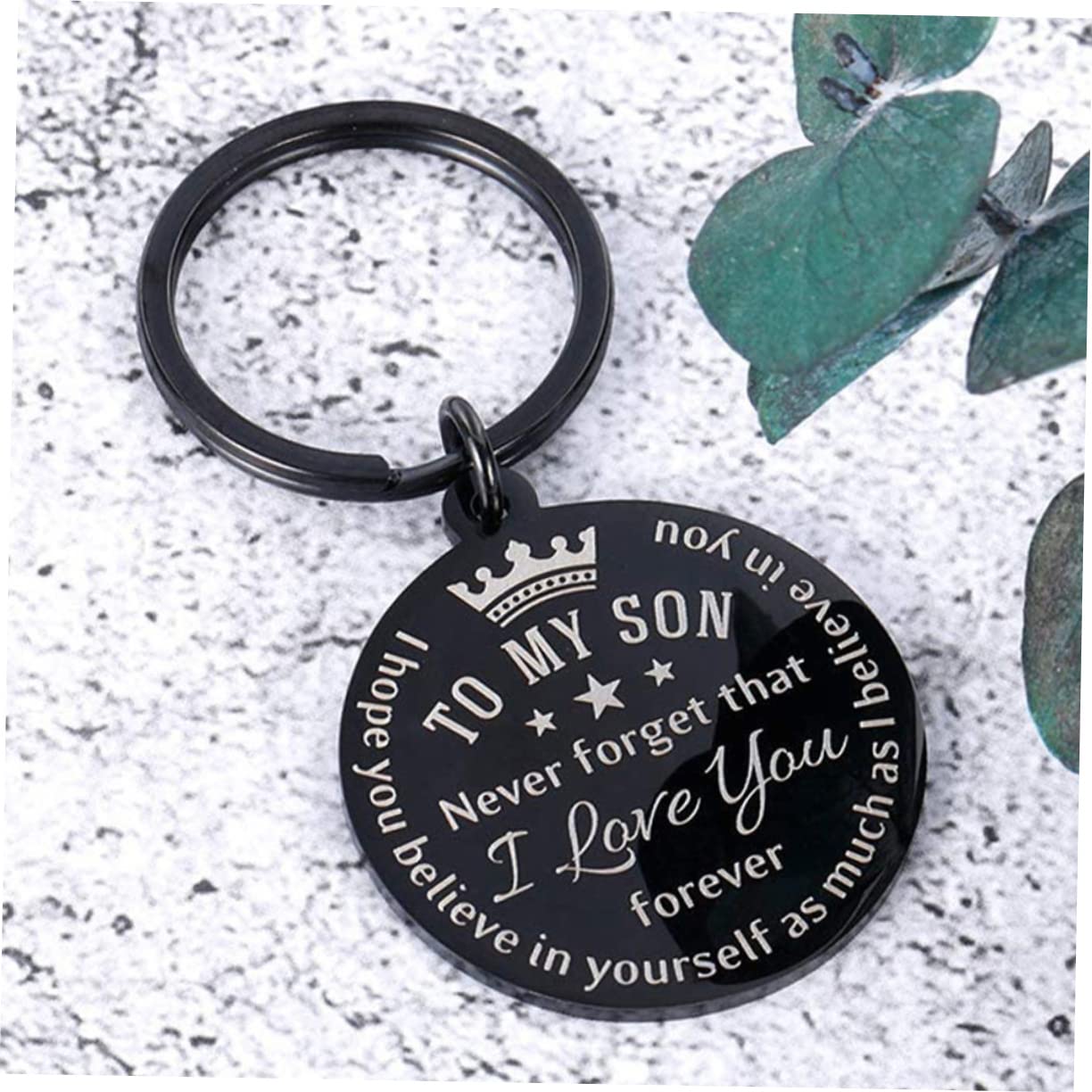 WOFASHPURET Stainless Keychain Motivational for Son Boys Keychain Children's Day Present