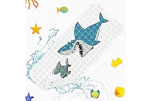 Extra-Long Shark Bath Mat: The Perfect Sea Blue Retreat for Your Bathtub