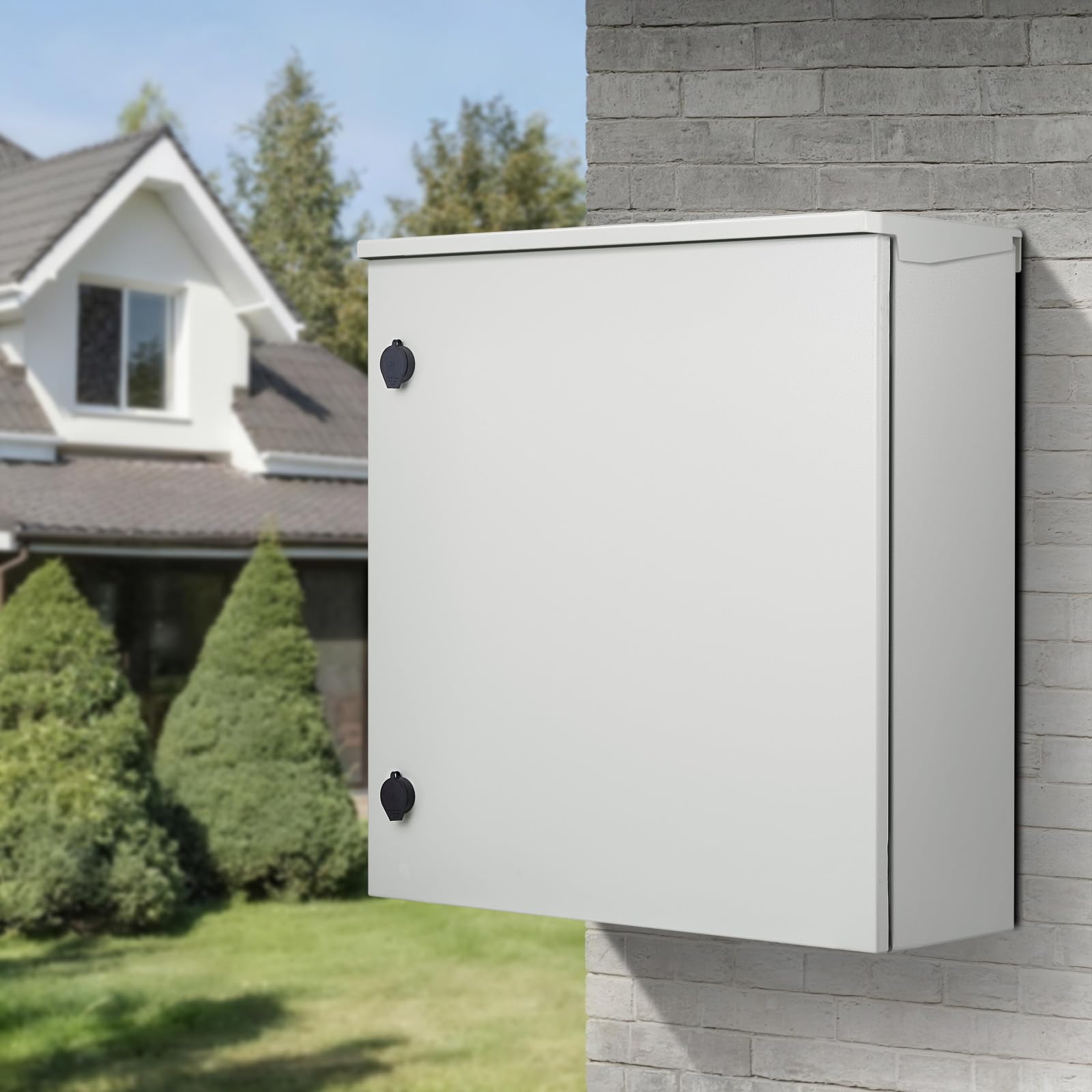 VEVOR Caja eléctrica 60 x 60 x 20 cm caja para exteriores IP66 resistente al agua y al polvo caja de conexiones con bisagras de acero al carbono laminado en frío para uso en interiores y exteriores