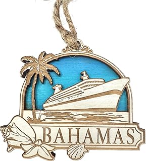 Bahamas Ornament Wooden Cruise Ship Christmas Tree Decoration Handmade in The USA