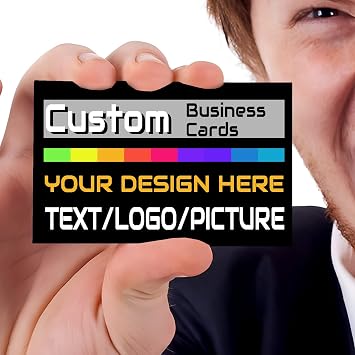 Business Cards - Custom Business Cards with Your Logo - Business Cards Customize Front and Back 100PCS Printable - Add Photo/Text/Logo Customized Business Cards