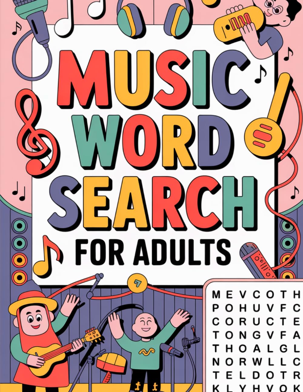 Music Word Search for Adults: Large Print Puzzle Book with Easy to Hard Levels: Interactive Puzzle Workbook for Grown-Ups