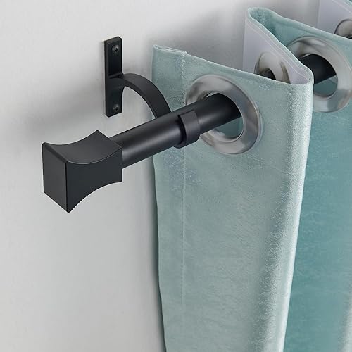 Miniatura 3 de Barras de cortina, 1 pulgada de diámetro individual barra de cortina de 28-48 pulgadas telescópicas barras de cortina decorativas con ARC Finsh