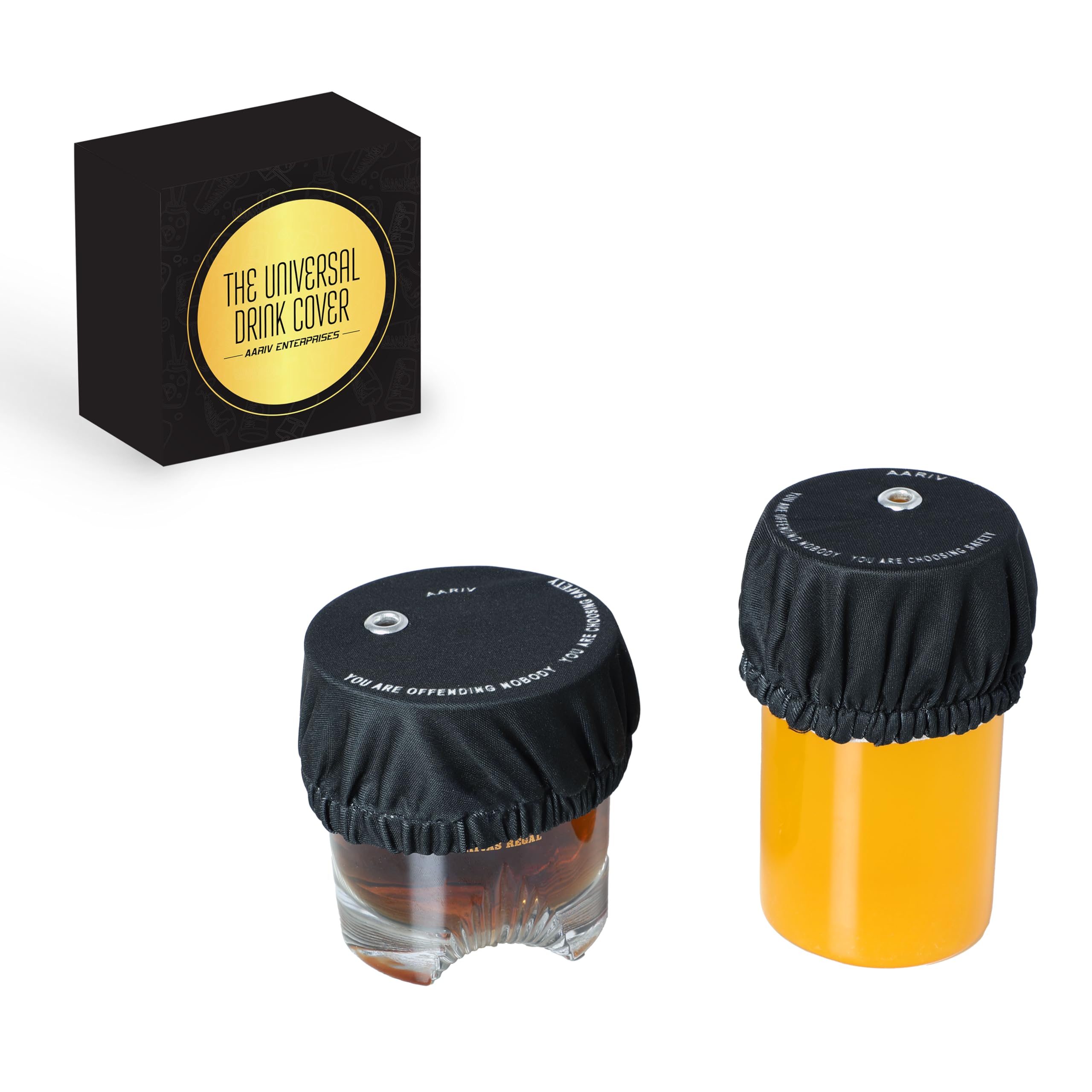 (2Pcs) Universal Drink Cover,Reusable Drink Protector, Washable Fabric Drink Cover.Prevent Drink Spiking. Women Safety in Parties,Meetings.Easy to Carry Cap Alcohol Protection.