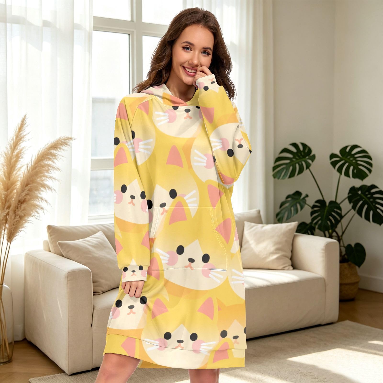 S, L, XXl Felpe con cappuccio da donna, pullover con cappuccio per abito a