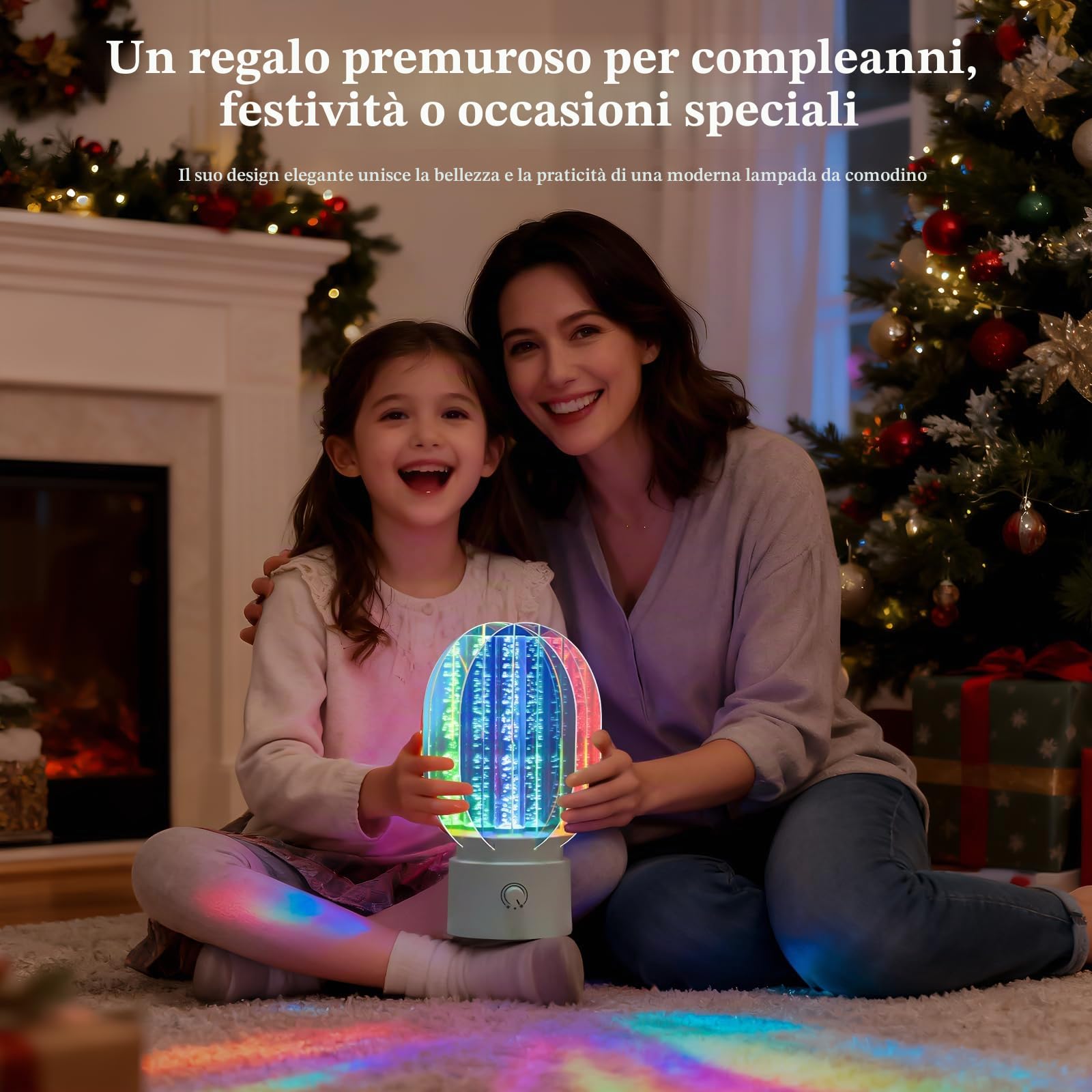 2026 Nuova luce notturna Aurora rotante 3D dimmerabile, per un'atmosfera romantica stellata, proiettore LED rotante a 360°, regalo di Natale e compleanno, decorazione per la cameretta dei