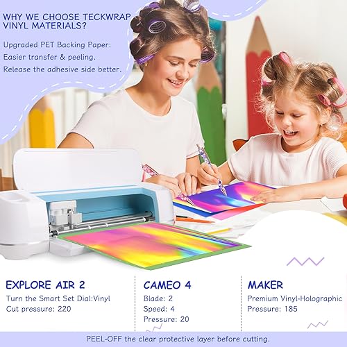 Vista 41 de TECKWRAP - Hojas de vinilo holográficas precortadas (12 x 12 pulgadas)