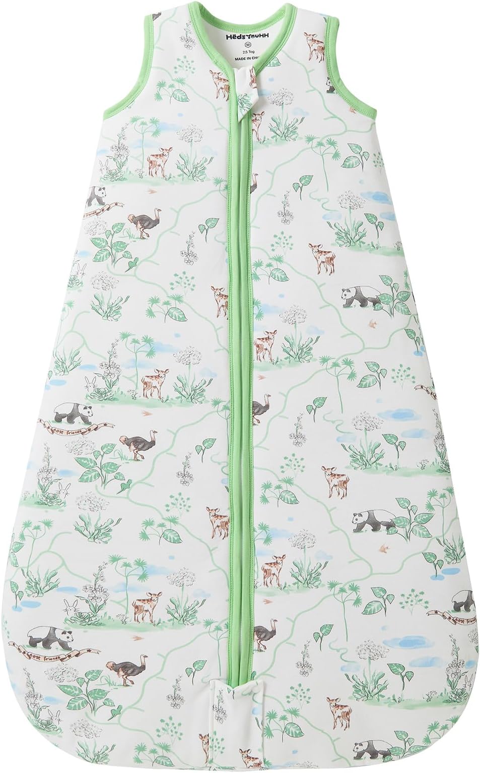 Baby Sleeping Bag 2.5 TOG Cotton Winter Sleep Sack for Newborn babies, Unisex Baby Wearable Blanket with Animal Patterns, Panda, S