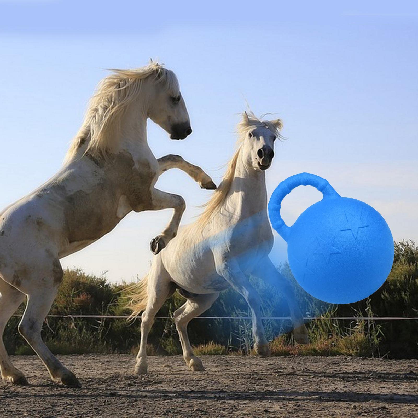 Pelota de Juego Goma, Pelota de Juguete para Perros, Pelota de Caballo para Entrenar Caballos, Accesorios de Juego, Azul Real