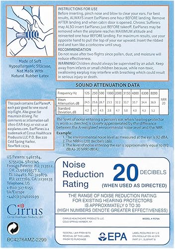 Miniatura 3 de EarPlanes Tapones para los oídos para niños, tamaño pequeño, 1 par (paquete de 5)