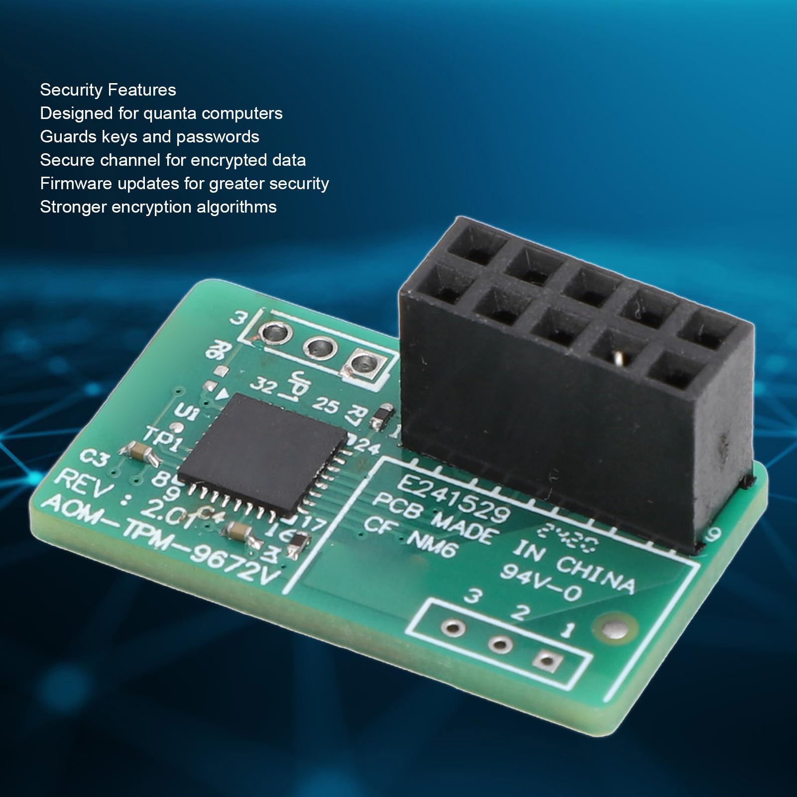 Dpofirs Modulo TPM 2.0 PCB Verde Compatto per Scheda Madre, funzionalità di Alta Sicurezza per Professionisti IT