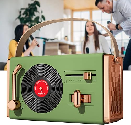 Miniatura 5 de Altavoces de dientes azules, altavoz de dientes azules retro, memorias USB portátiles para sala de estar, oficina, al aire libre (verde)