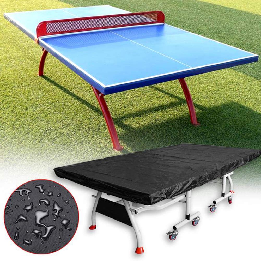 ZZX Telo di Copertura Tavolo da Ping Pong, Impermeabile Antipolvere Copri Protettiva Tavolo da Ping Pong per Interni ed Esterni, Nero, 110"*59"*2"