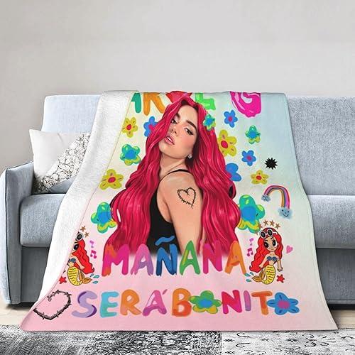 Miniatura 2 de MAYTEOJH Manta de Karol linda G manta para fanáticos del cantante, manta de cama, mantas de franela para sofá, mantas de franela para aire
