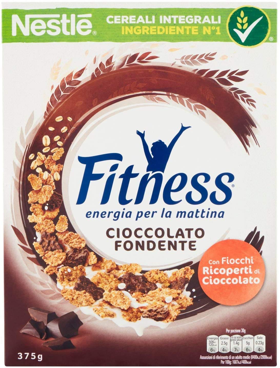 6x Nestlé Cereali Fitness Cioccolato Cerealien ganze Körner Schokolade 375 gr