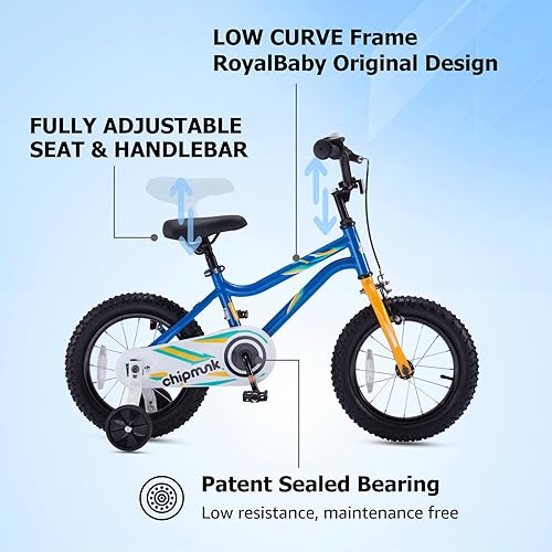 Miniatura 4 de Royalbaby Bicicleta para niños de 12, 14, 16, 18 pulgadas, para niños de 3 a 9 años, opciones de ruedas de entrenamiento, varios colores