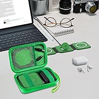 Vista 3 de Estuche de Viaje para UCOMX para Nanopara Rtopspara Hicoberpara Iseyyox Cargador Inalámbrico 3 en 1, Estación de Carga Magnética Plegable Soporte