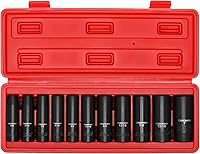 Vista 9 de CASOMAN Juego de dados de impacto poco profundo de 1/2 pulgada, 14 puntos, SAE, 3/8" a 1-1/4