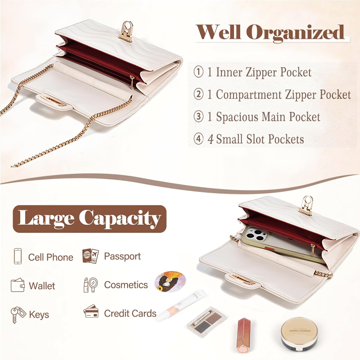 Stylish Small Crossbody Bag for women - Compact Phone Bag & Wallet, Lightweight & Perfect for Work, Travel, or Casual Outings - Image 5