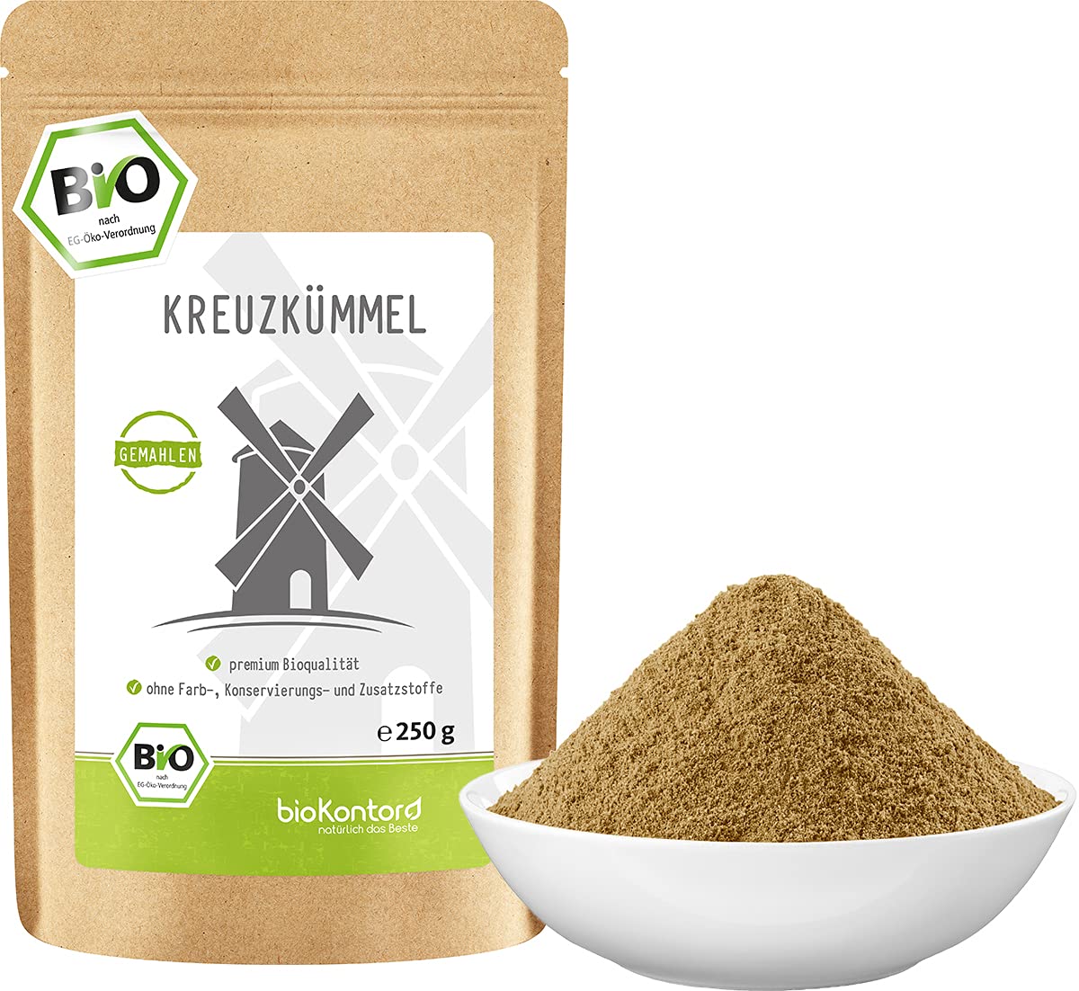 Kreuzkümmel gemahlen BIO 250 g I Kreuzkümmelpulver ohne Zusätze I gemahlener Cumin aus kontrolliert biologischem Anbau von bioKontor