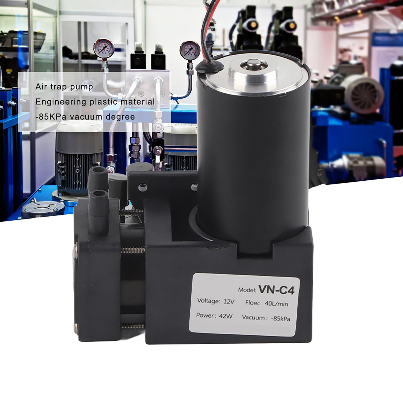 Bomba de vacío YUKOFE, 40 l/min de alta presión, 85 KPa de presión, diseño compacto y ligero, rendimiento silencioso, tubería de 10 mm, resistente para uso industrial y doméstico