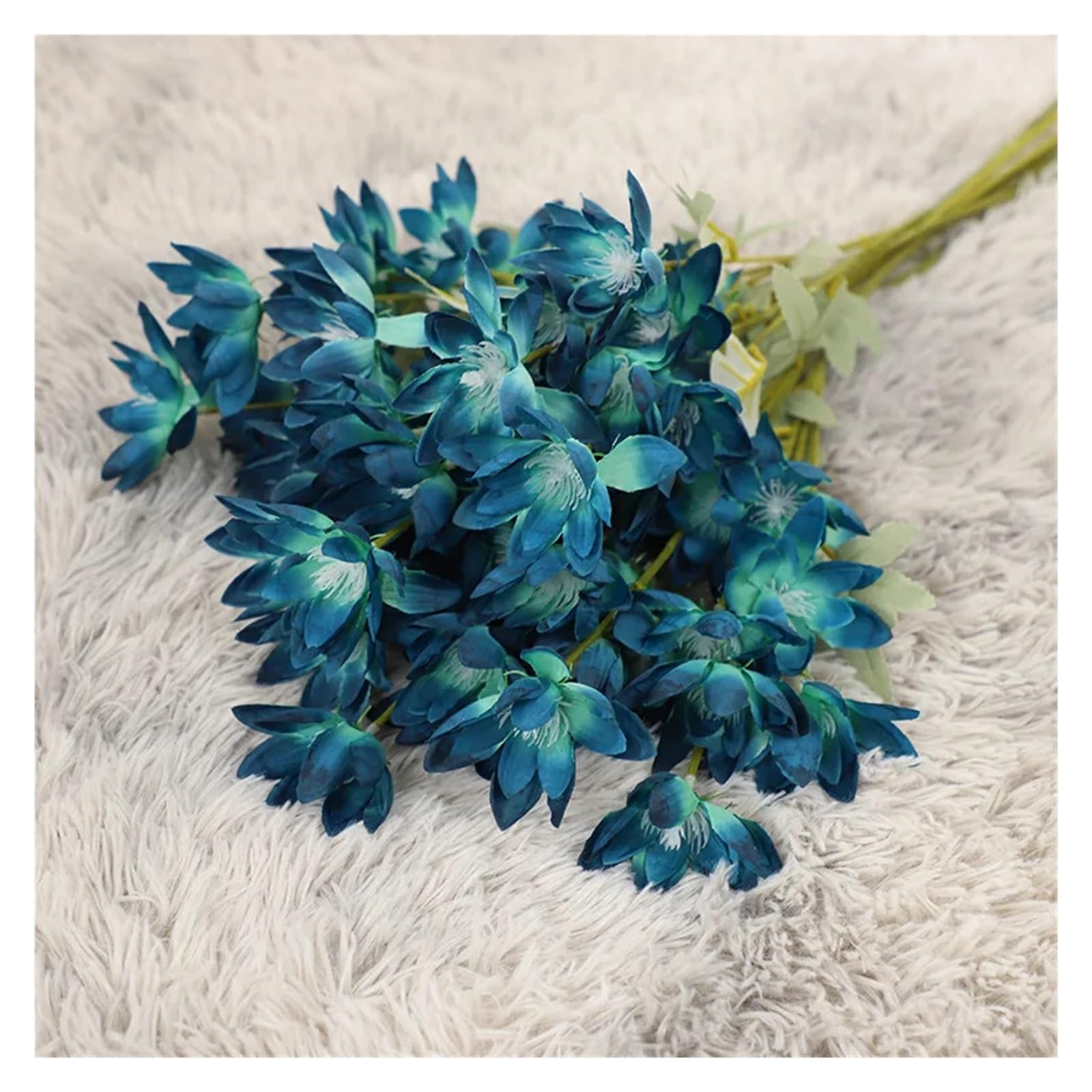 60 cm großer Seidenblumenstrauß in Blau, Orange, Rot, Champagner, Weiß, für Hochzeiten, Jubiläen, Heimdekoration (Rot, 10 Stück)
