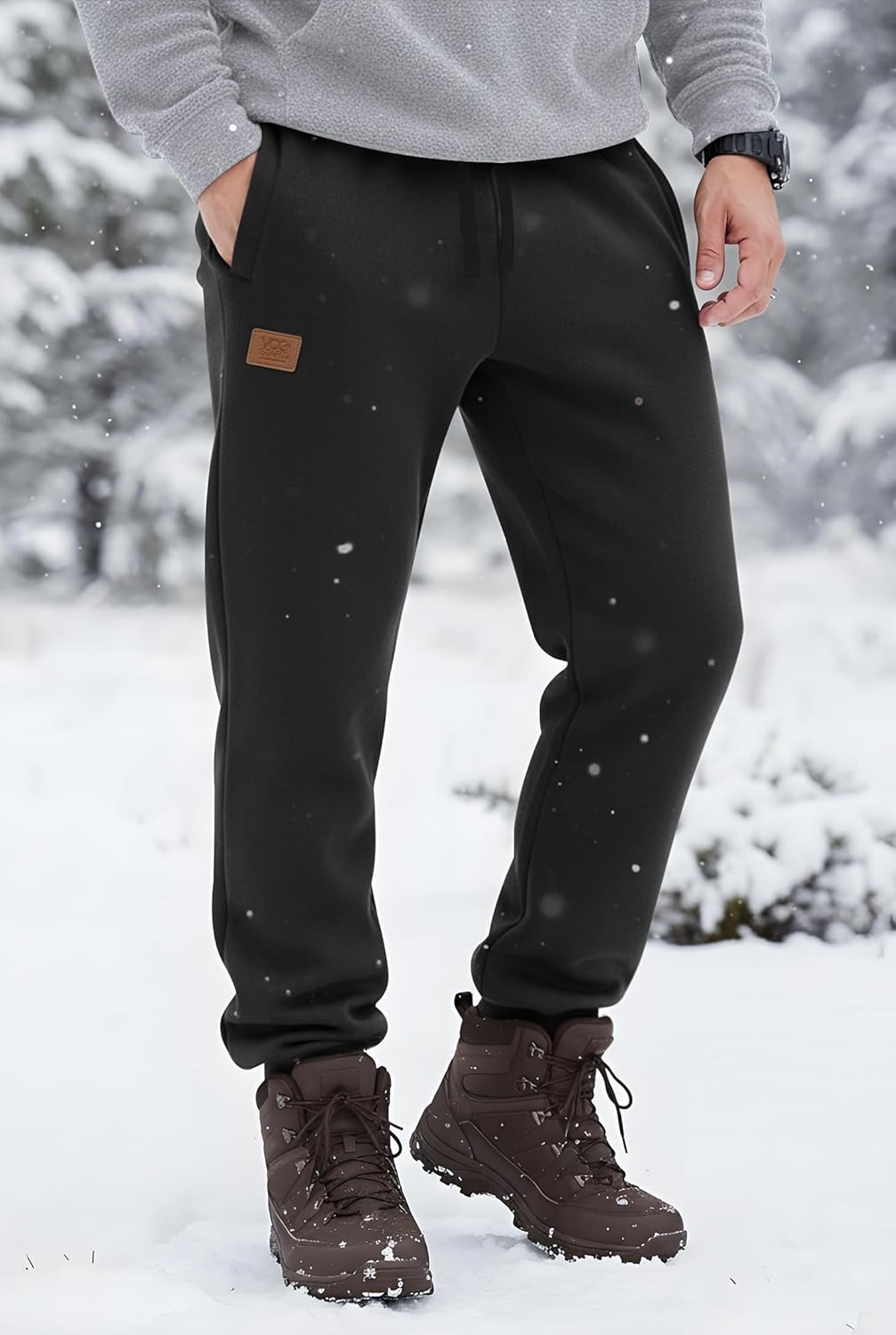 Men's Sherpa-Lined Joggers Pants Winter Warm Active Running Outdoor Sweatpants (S-XXL) - Image 3