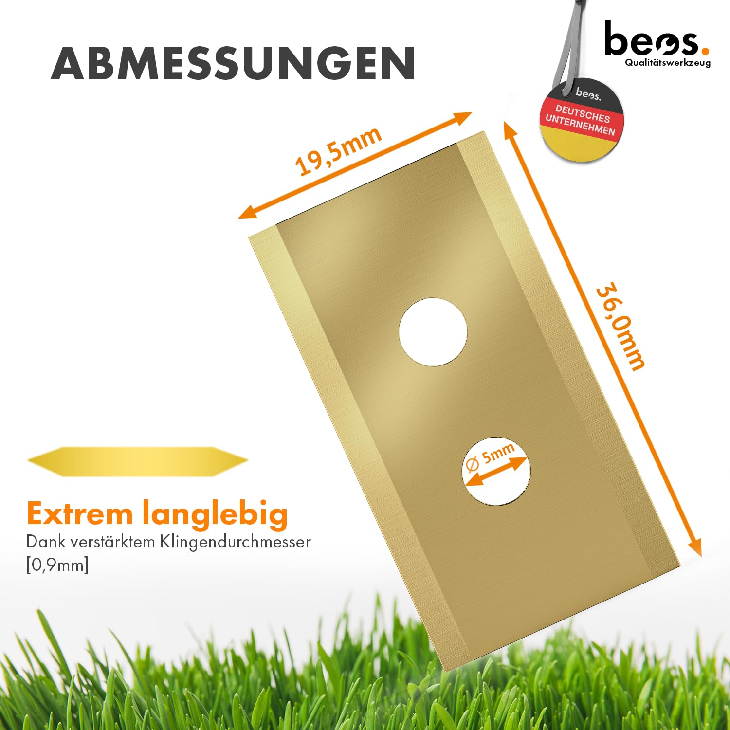 BEOS 36x Premium Titan Ersatzmesser + Schrauben mit Sicherung - Messer kompatibel mit Mammotion LUBA, LUBA 2, YUKA, LUBA Mini & YUKA Mini, verbessertes Schraubendesign für Mammotion