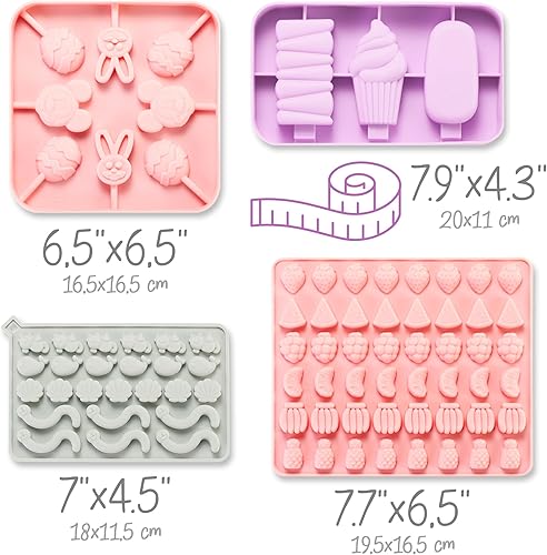 Miniatura 2 de GET FRESH Juego de herramientas para hacer helados y dulces para niños, 8 moldes de silicona para hacer helados de gelatina para niños, moldes de