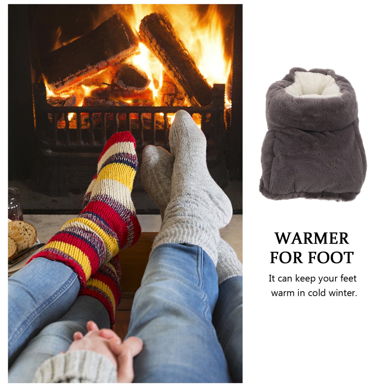 Hemobllo Chauffe Électrique USB Réutilisable pour Hiver Pantoufles Chauffantes Confortables