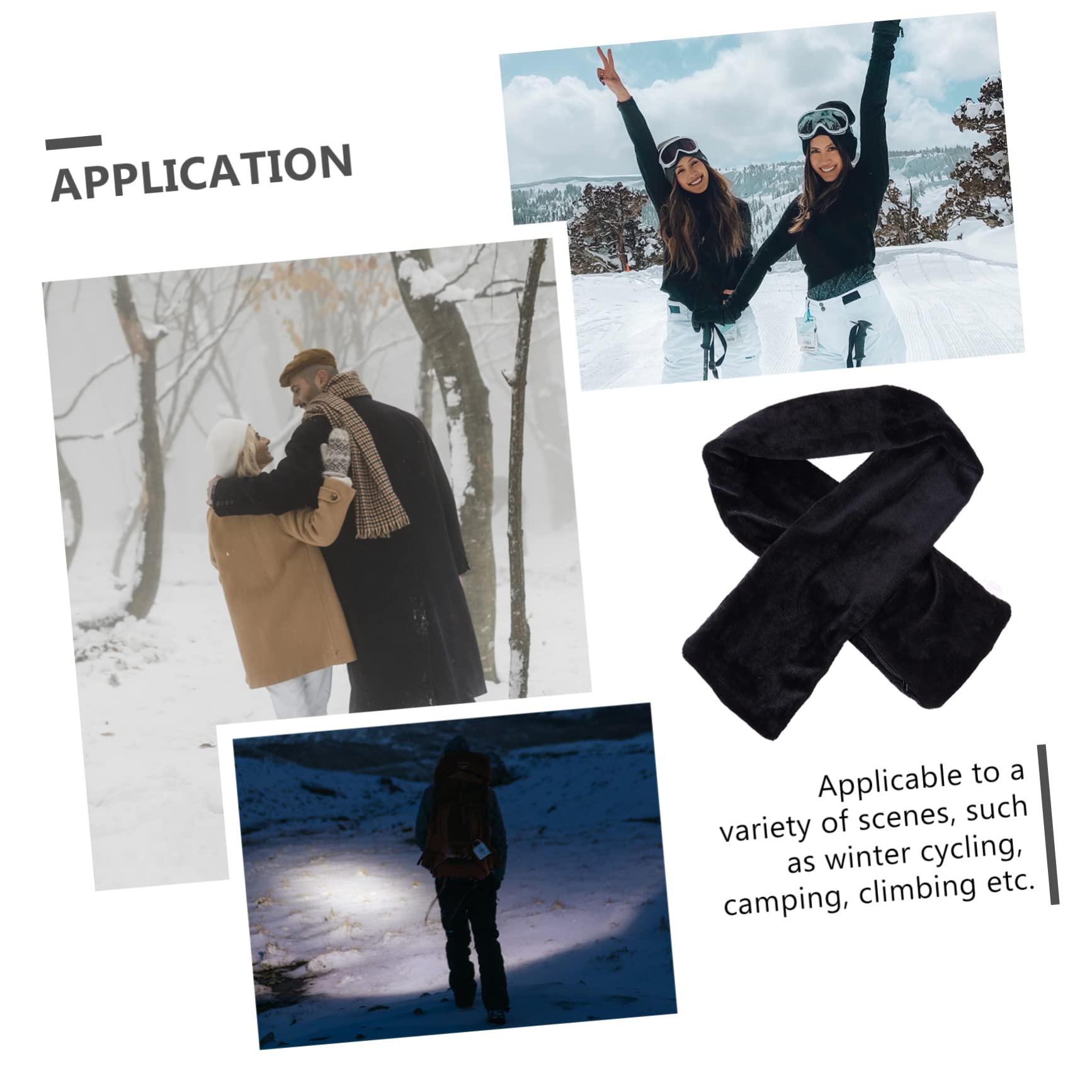 NOLITOY Heating Neckerchief for Winter Neck and Shoulder Heating Pad for Men Women Warm Scarf Hidden Cable