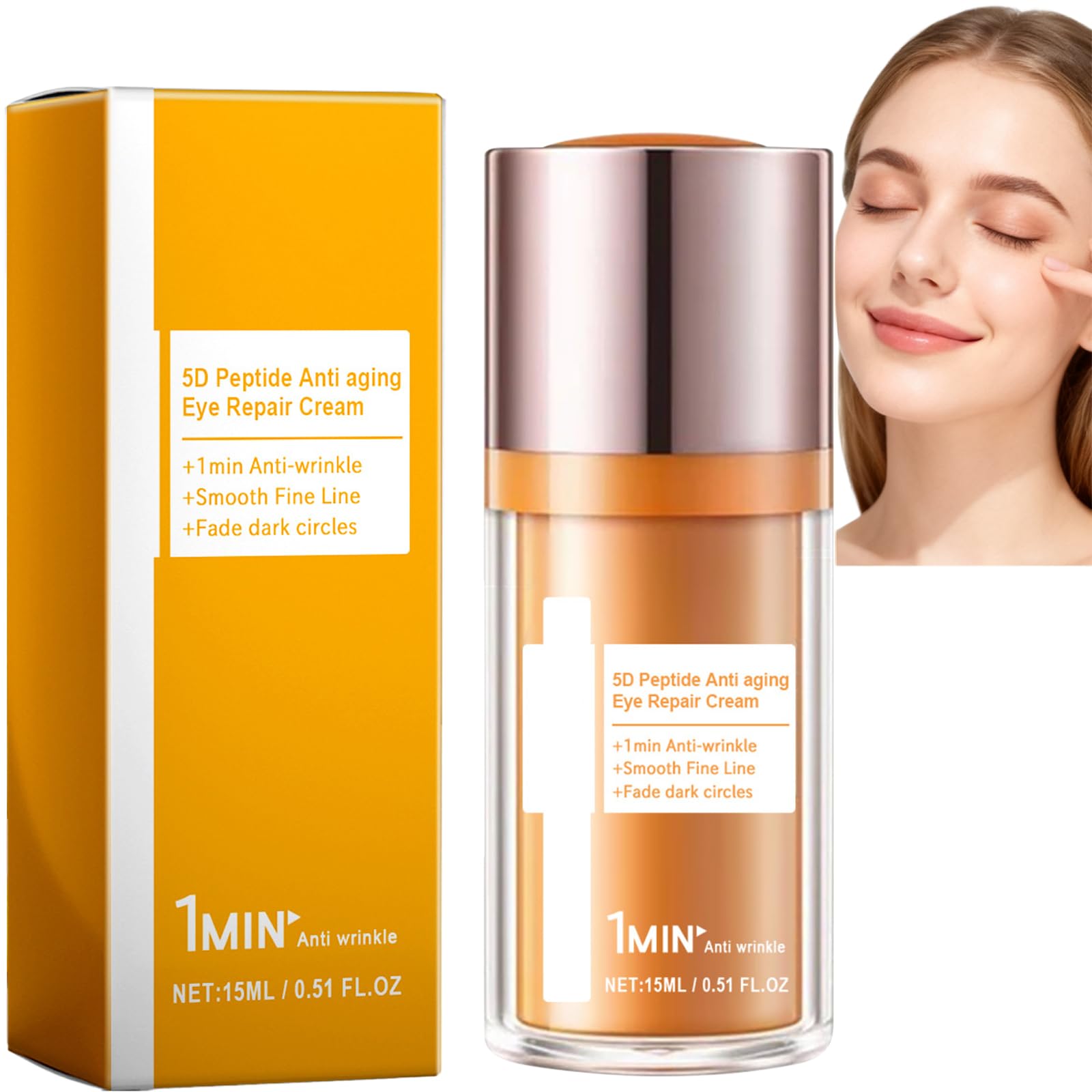 Crema de ojos antiarrugas 5D, cuidado antiedad contra ojeras e hinchazón, alisador debajo de los ojos para líneas finas y bolsas de los ojos, crema hidratante para contorno (8)