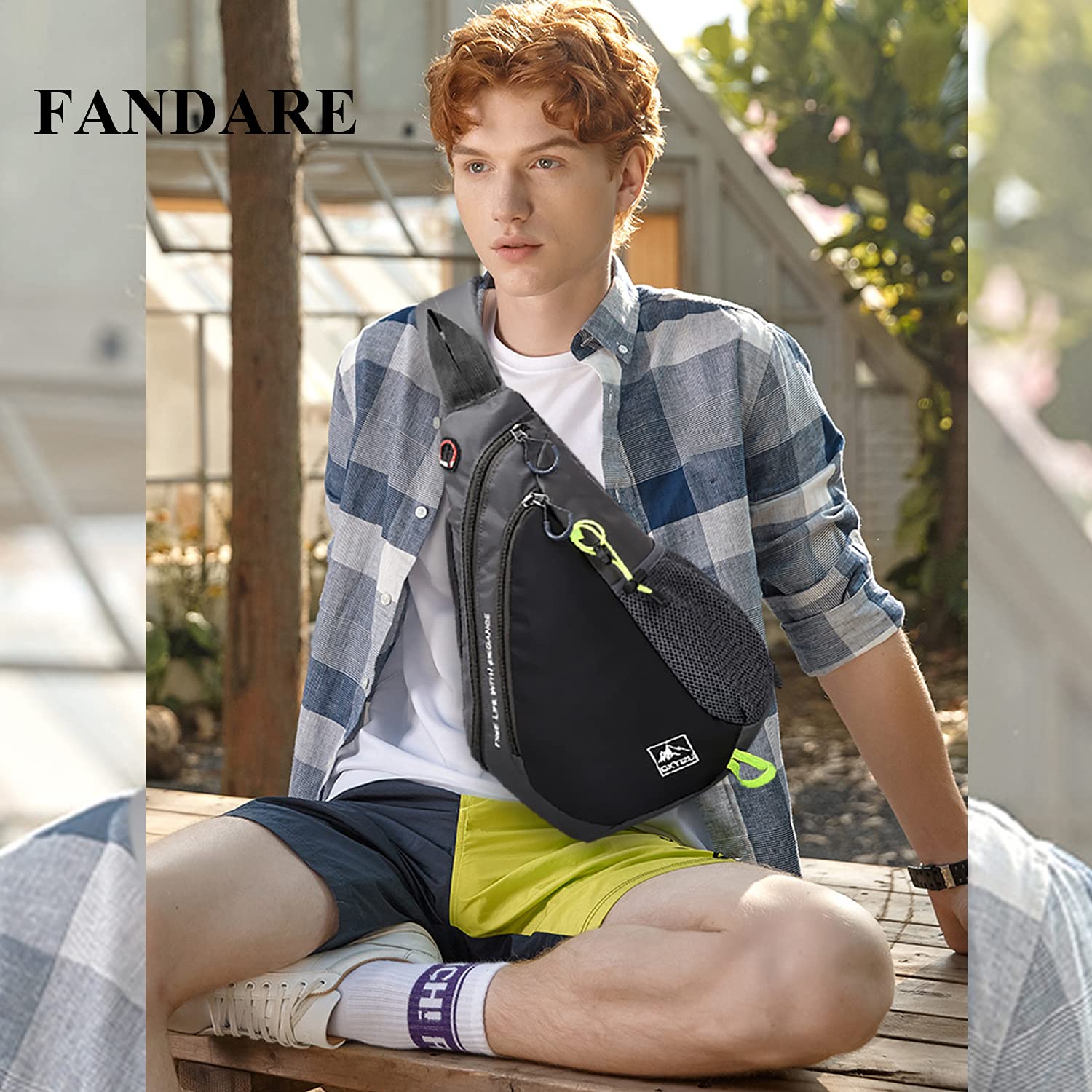 FANDARE Leggero Zaino Monospalla Sling Bag Borsa a Spalla Uomo Donna Borsello a Tracolla per Scuola Outdoor Sportiva Ciclismo Viaggio Hiking Camping Crossbody Backpack Durevole Poliestere