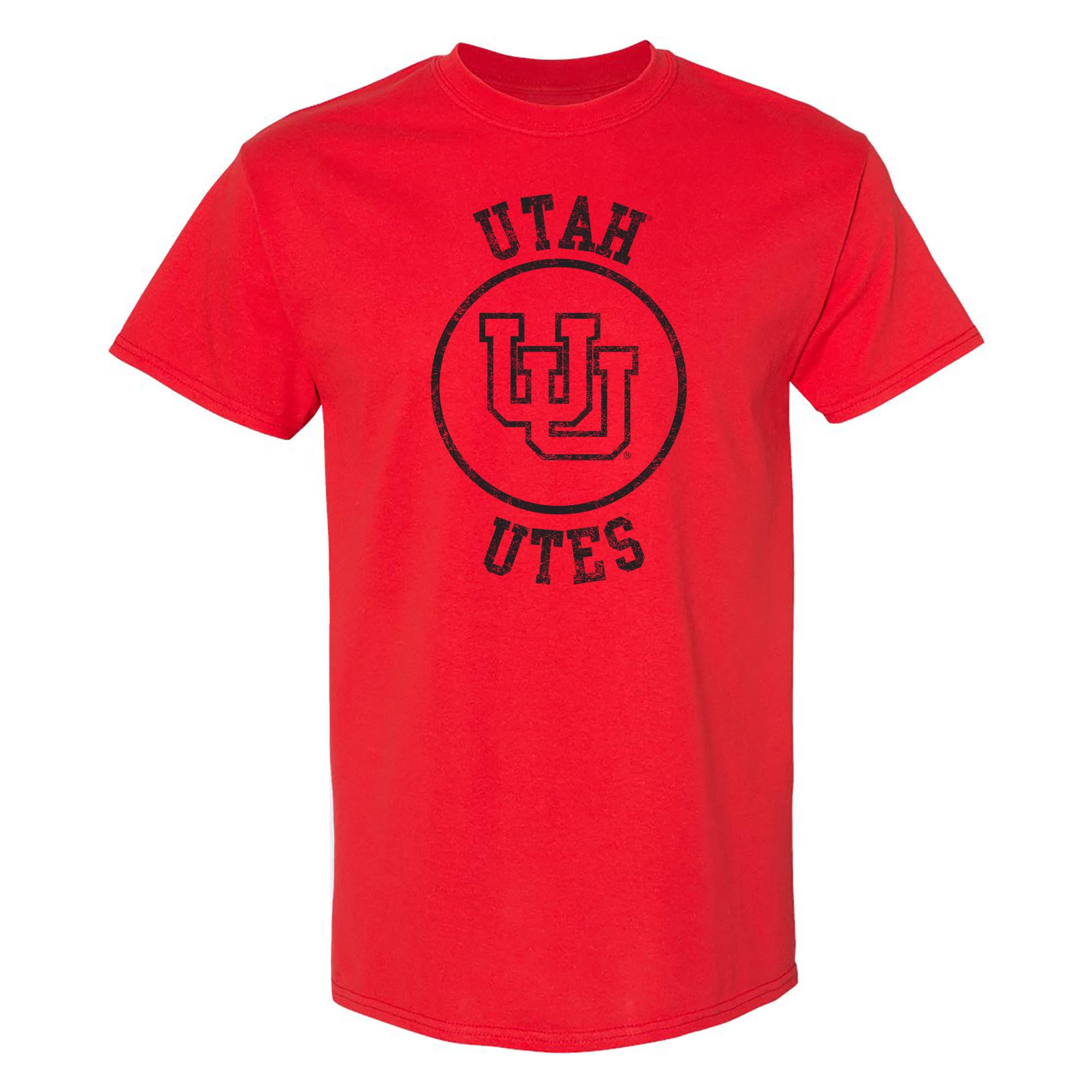 UGP Campus Apparel AS04 -Distressed Circle Logo T Shirt, University of Utah Utes Red, L — image 1