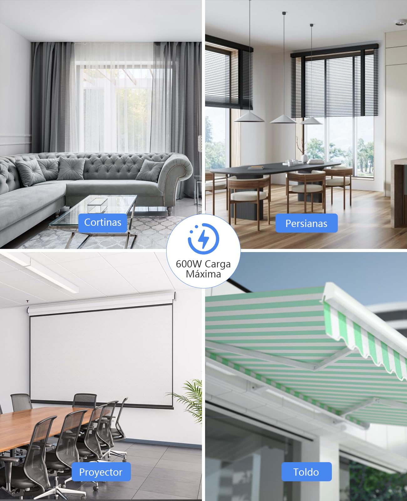 YOMOGI Módulo de Persiana Conectada, Módulo Interruptor para Persianas WiFi, Compatible con Alexa Google Home para Control Porcentual, Remoto, por Voz (Control Porcentual, 2)