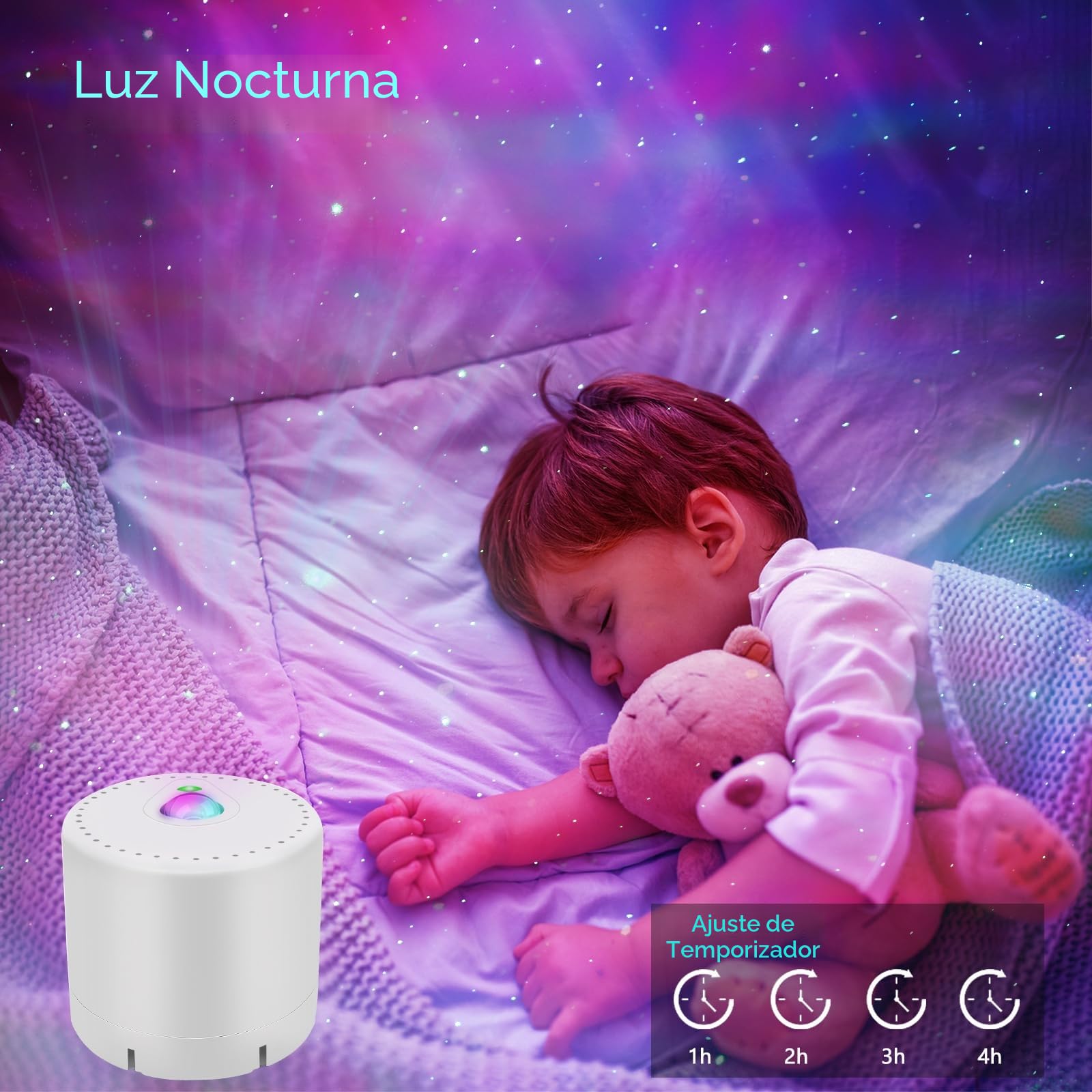 Proyector Estrellas, LED Proyector Galaxia con Control Remoto, velocidad y brillo ajustables, decoración de fiestas para niños y adultos