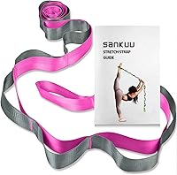 Vista 11 de SANKUU - Correas de yoga para estiramiento con 12 bucles, póster de entrenamiento, correas para estiramiento, equipo de terapia física, bandas