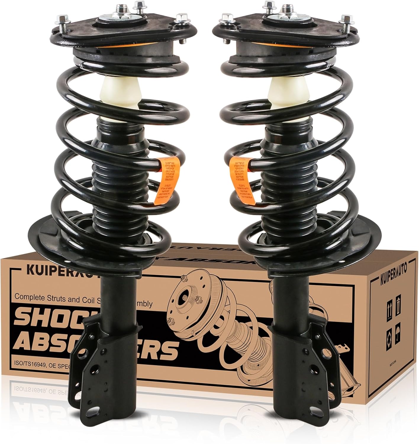 Front Struts shocks Assembly w/Coil Spring 171685 1332343 Compatible for 2000-2005 Buick Lesabre/Pontiac Bonneville/Cadillac Deville Compatible for 2001-2003 Aurora shocks Absorbers 2PCS