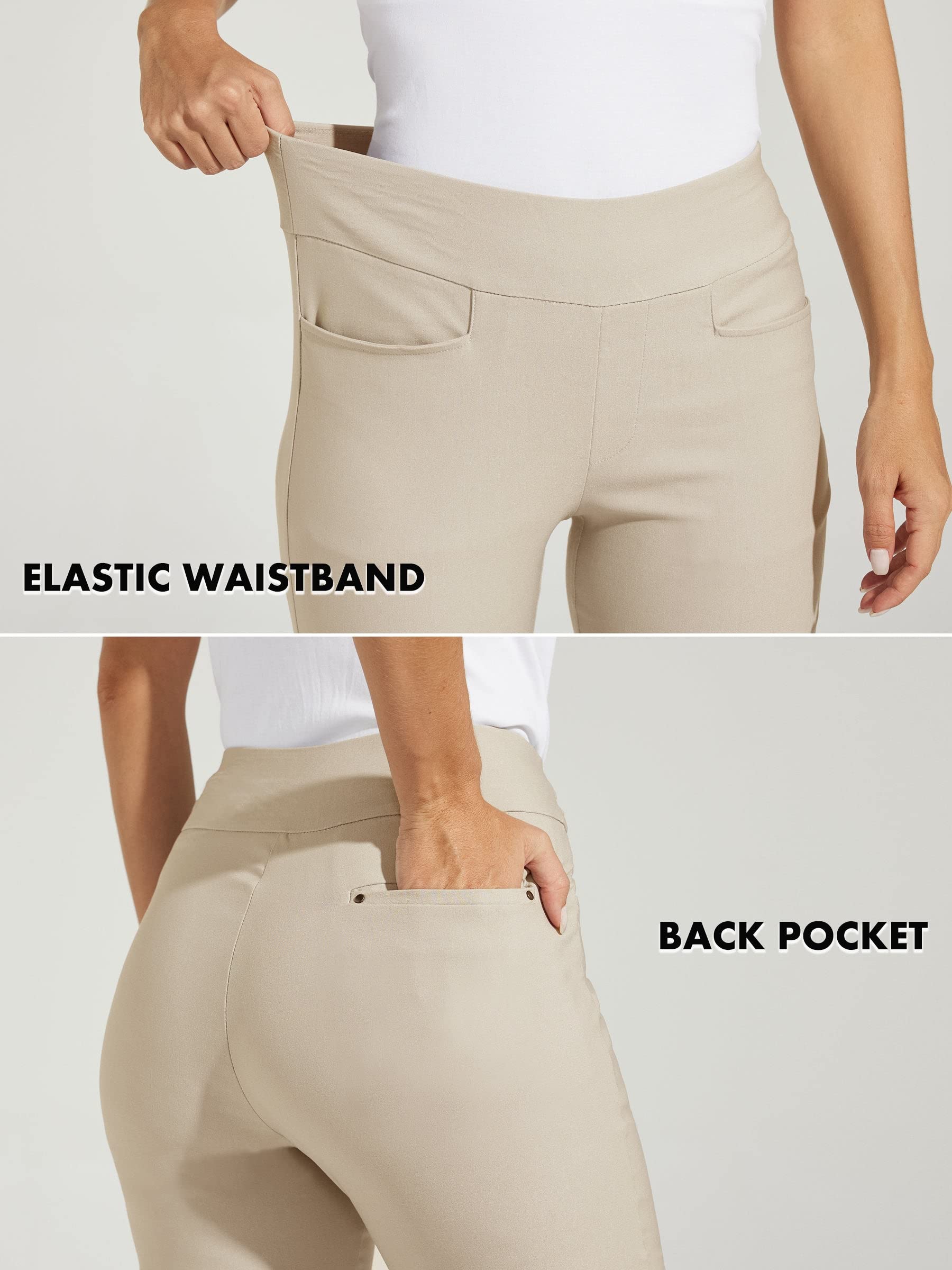 WILLIT Pantalones de golf para mujer, elásticos, ligeros, de secado rápido, para exteriores, resistentes al agua