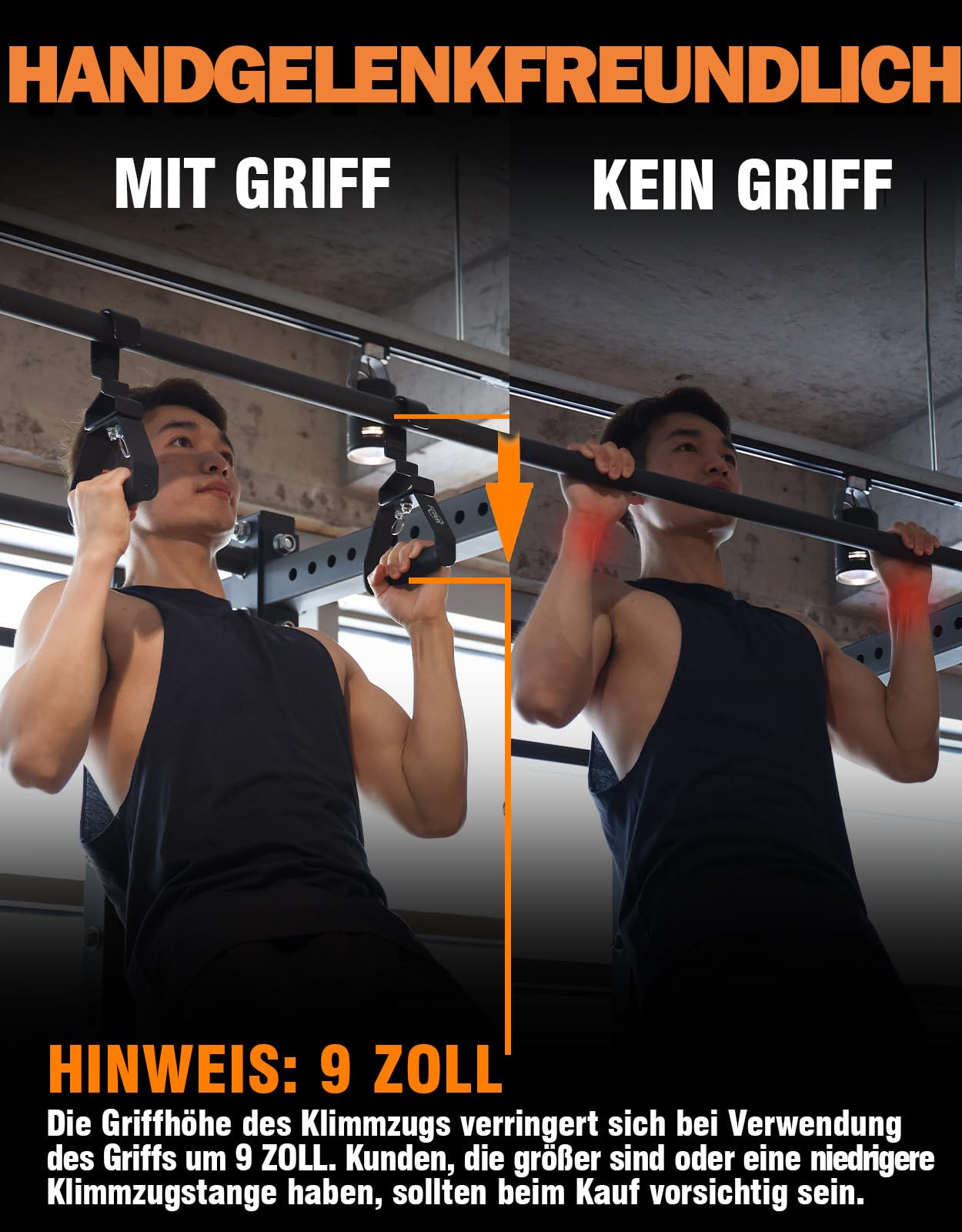 Fitarc Verbesserter 12-stufiger Griff, Einstellgriff, 2 Stück, Lat-Pulldown-Aufsätze, Rudergriff, Klimmzuggriff, Patentiert
