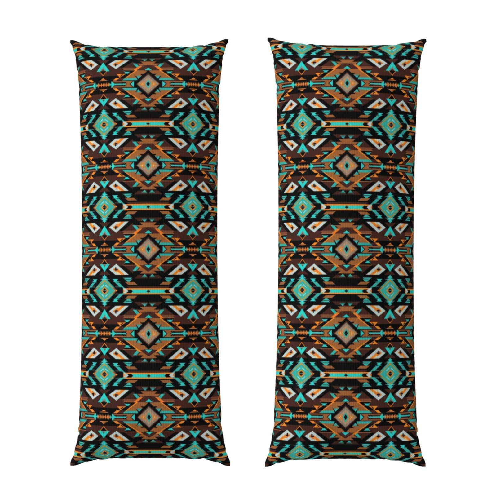 Body Pillow Case 20x60 Inch, Geometric Ethnic Tribal Navajo Aztec, Zippered Cozy Pillow Cover, Softffy Fabric, Comfortable Protector for Bedroom Couch Sofa