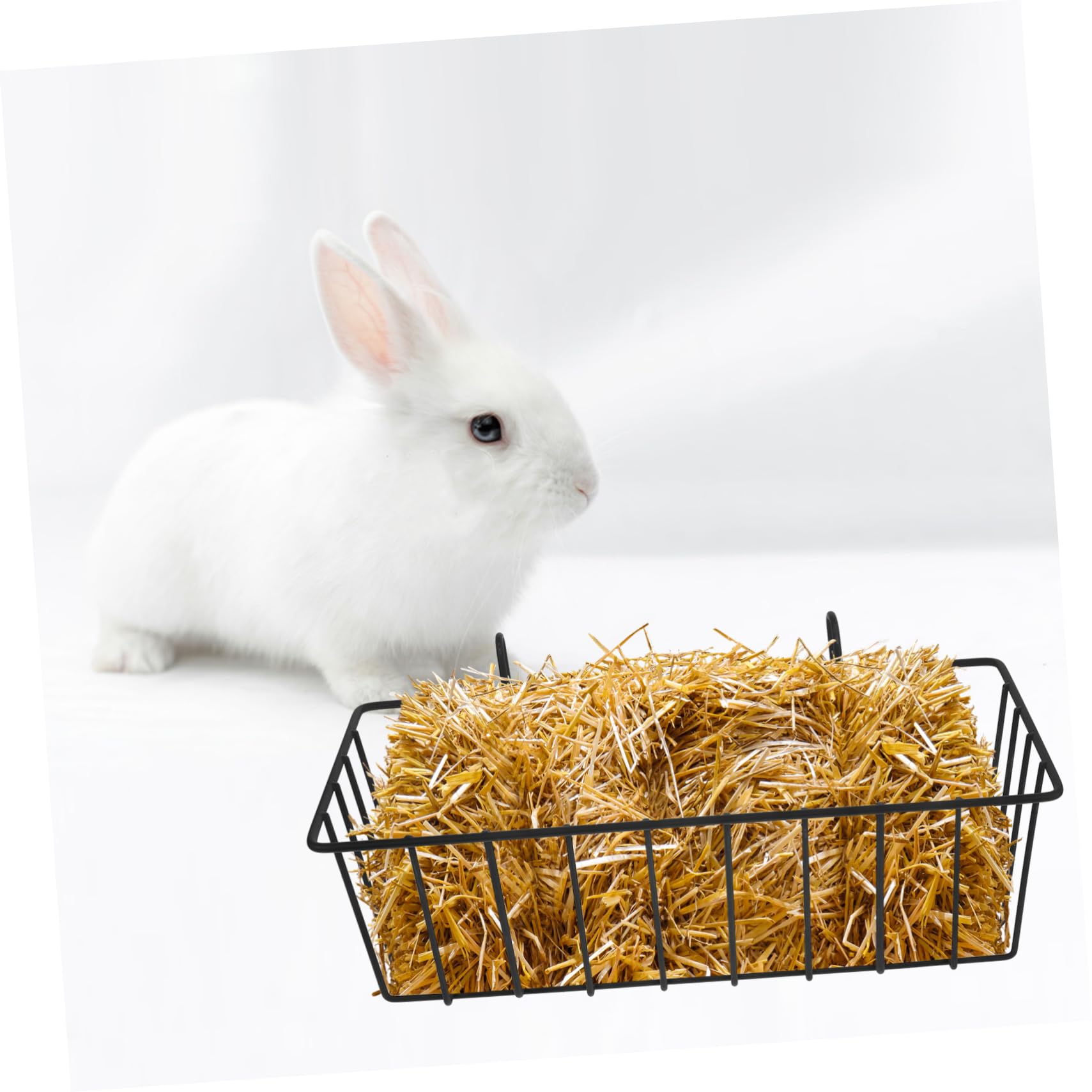 Râtelier à Foin pour Lapin, Lot de 2, Fer Noir, pour Cage | Hamster Compatible, Format Compact, Rangement Facile, Accessoire D’alimentation pour Petits Animaux