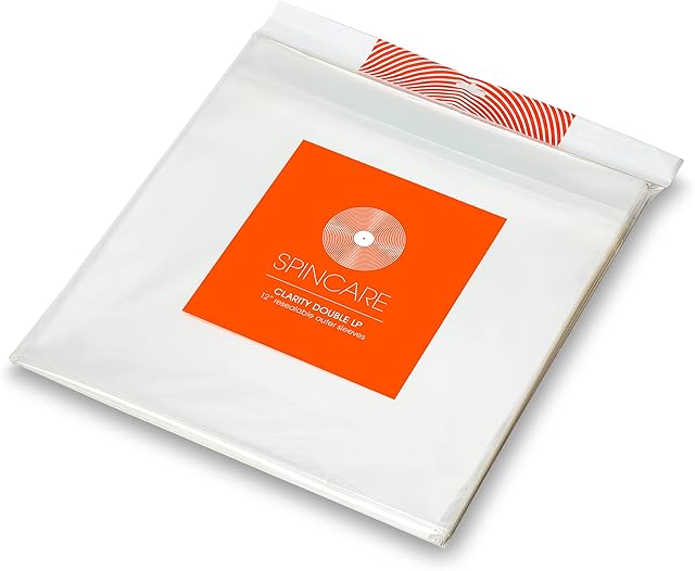 50x 12 Inch DOUBLE LP Resealable Clear Outer Vinyl Record Sleeves | CLARITY Blake Covers Fit Single Double Albums & LPs