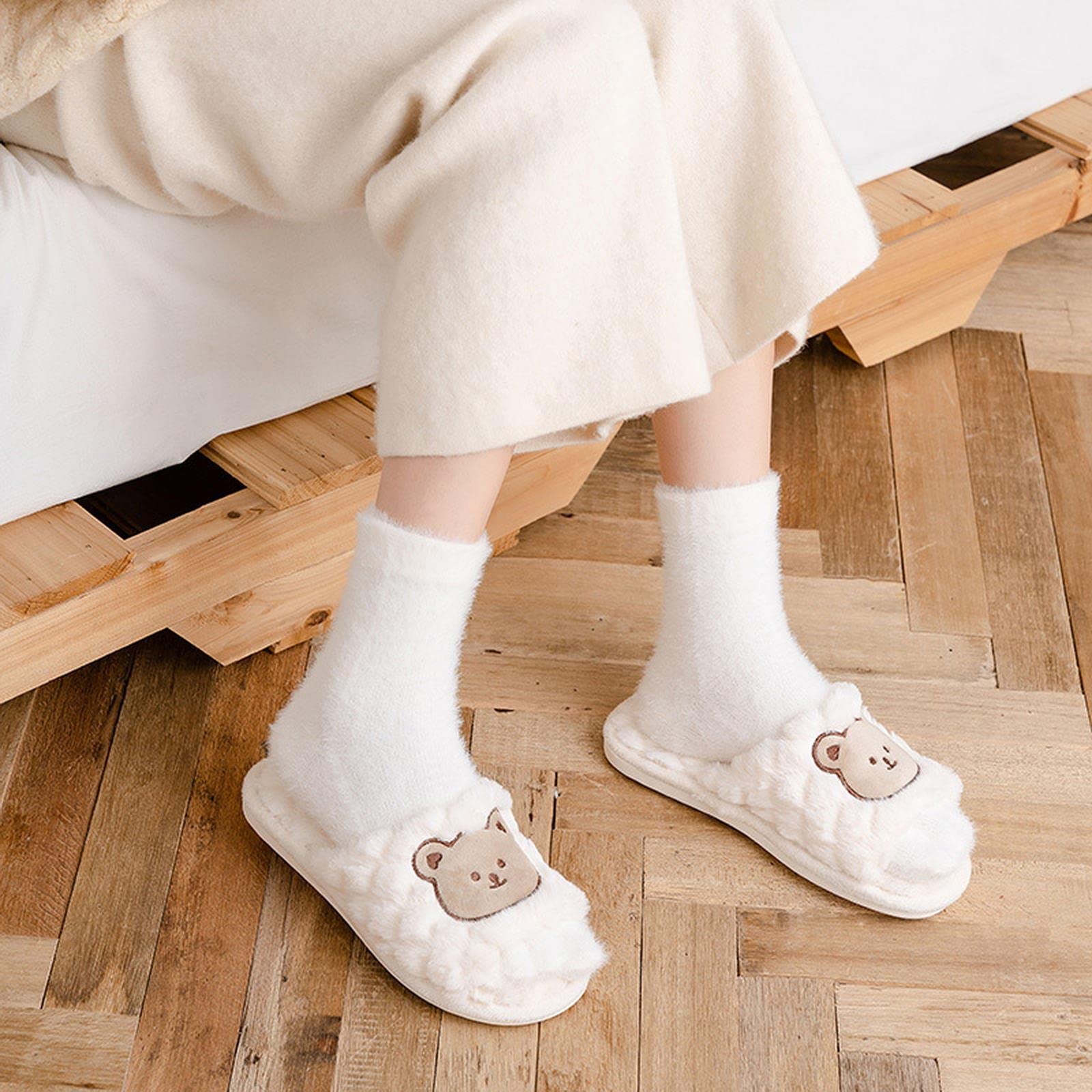MOGSA Lot de 3 paires de chaussettes épaisses à cinq doigts pour femme