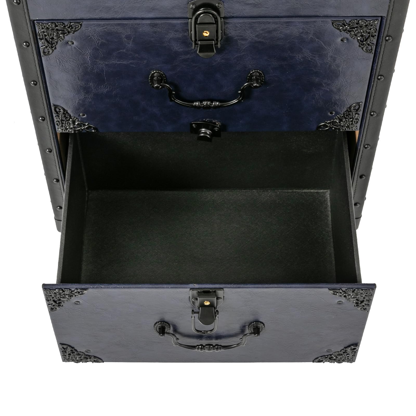 Trolley Beauty Case Kosmetikkoffer Makeup Koffer Schminkkoffer Friseurkoffer Rollwagen Make Up Profi Rollcontainer Auf RäDern Kosmetik Friseurwagen Arbeitswagen Bedienungswagen (Blau)