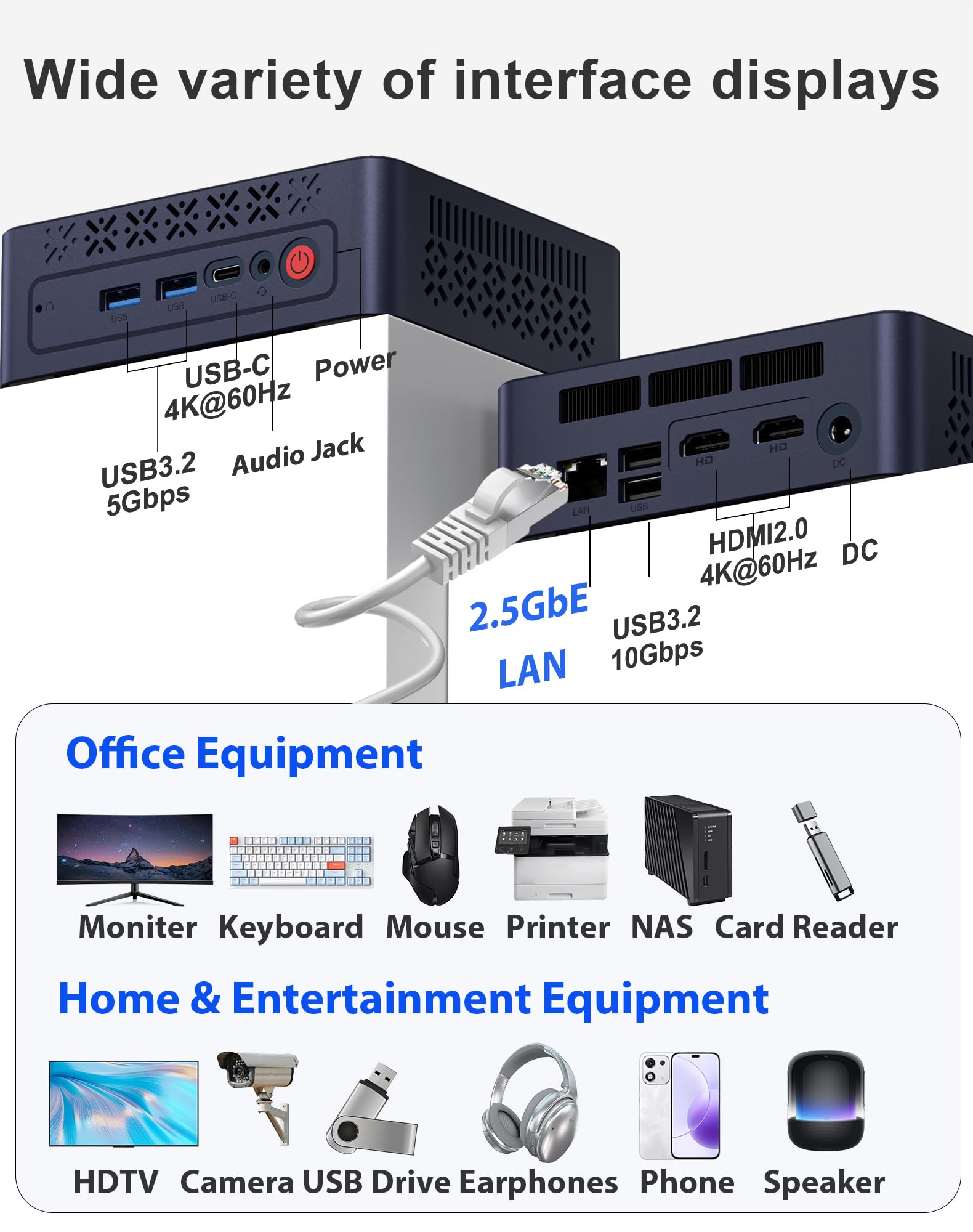 C1 Mini PC 11 Pro, Intel N97 Mini Desktop Computers (Beat N100/N95) 16GB RAM 512GB SSD Micro PC, HDMI 2.0, WiFi 5.2, BT 5.0, 2.5GbE LAN 4K Triple Display, Small PC for Business Home