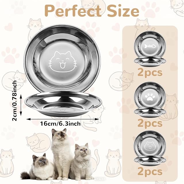 Foto 2 de 7 de Platos Elevados para Gatos,Cuencos Elevados de Acero Inoxidable 304