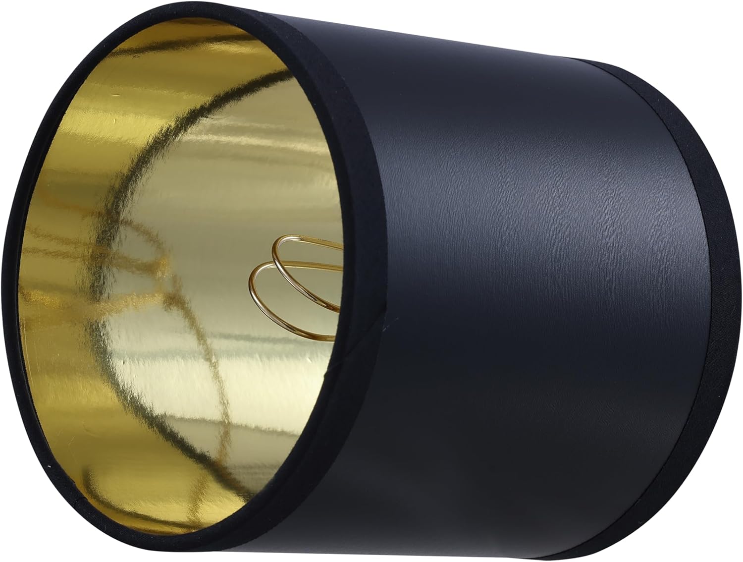 Aspen Creative 31203 Small Clip-On Drum Lamp Shade in Black with Gold Inside, 5" Top x 5" Bottom x 5" Slant Height, for Chandeliers & Wall Sconces